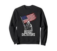 Grim Reaper con bandera de Estados Unidos resiste dictadores políticos grunge Sudadera
