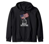 Grim Reaper con bandera de Estados Unidos resiste dictadores políticos grunge Sudadera con Capucha