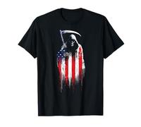 Grim Reaper Death, Bandera Estadounidense, Amante del Graffiti por Goteo Camiseta