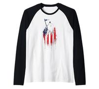 Grim Reaper Death, Bandera Estadounidense, Amante del Graffiti por Goteo Camiseta Manga Raglan