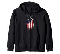 Grim Reaper Death, Bandera Estadounidense, Amante del Graffiti por Goteo Sudadera con Capucha