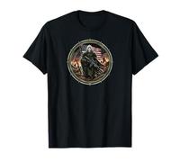 Grim Reaper Death Skeleton American Flag War Soldier Camiseta