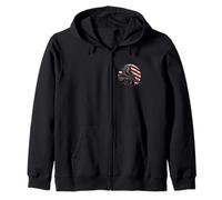 Grim Reaper Death Skeleton Halloween American Flag Sudadera con Capucha