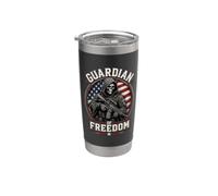 Grim Reaper Death Skeleton Halloween American Flag Vaso térmico de acero inoxidable de doble pared