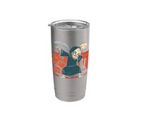 Grim Reaper Esqueleto Dabbing Divertido Halloween Muerte Miedo Vaso térmico de acero inoxidable de doble pared