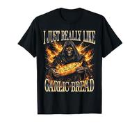 Grim Reaper Esqueleto Divertido para Amantes del Pan de ajo Camiseta
