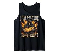 Grim Reaper Esqueleto Divertido para Amantes del Pan de ajo Camiseta sin Mangas