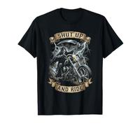 Grim Reaper - Esqueleto para Motociclista, cállate y Monta Camiseta