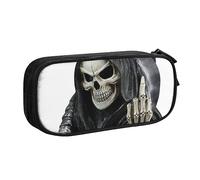 Grim-Reaper - Estuche para lápices con cremallera, estuche azul de gran capacidad para escuela, oficina y viajes, Black, Talla única, Organizador de bolsas