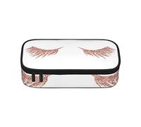 Grim-Reaper - Estuche para lápices de gran capacidad, bolsa de papelería de oficina, bolsa de cosméticos con compartimentos para niñas, niños y adultos, pestañas de oro rosa, talla única