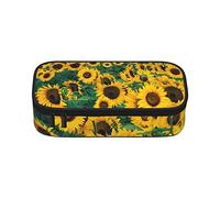 Grim-Reaper - Estuche para lápices de gran capacidad, bolsa de papelería de oficina, bolsa de cosméticos con compartimentos para niñas, niños y adultos, muchos hermosos girasoles, talla única