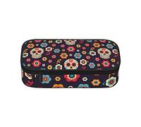 Grim-Reaper - Estuche para lápices de gran capacidad, bolsa de papelería de oficina, bolsa de cosméticos con compartimentos para niñas, niños y adultos, calavera mexicana, talla única