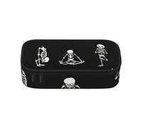 Grim-Reaper - Estuche para lápices de gran capacidad, bolsa de papelería de oficina, bolsa de cosméticos con compartimentos para niñas, niños y adultos, calavera de amor de los deportes, talla única