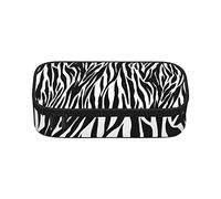 Grim-Reaper - Estuche para lápices de gran capacidad, bolsa de papelería de oficina, bolsa de cosméticos con compartimentos para niñas, niños y adultos, estampado de cebra, talla única