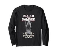 Grim Reaper of the Damned Pentagram Art Horror Fans Manga Larga