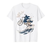 Grim Reaper on Bicycle Great Wave Arte japonés Camiseta