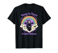 Grim Reaper Pastel Goth, Divertido Arco Iris Mágico Humor Oscuro Camiseta