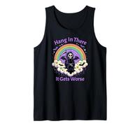 Grim Reaper Pastel Goth, Divertido Arco Iris Mágico Humor Oscuro Camiseta sin Mangas