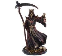 Grim Reaper, rey de los muertos con guadaña, piedra artificial, coloreada a mano, by Veronese
