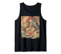 Grim Reaper The Death Skeleton Vintage Ramen Fideos japoneses Camiseta sin Mangas