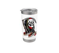 Grim Reaper x The Big Sleep - Flash de tatuaje tradicional Vaso térmico de acero inoxidable de doble pared