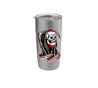 Grim Reaper x The Big Sleep - Flash de tatuaje tradicional Vaso térmico de acero inoxidable de doble pared