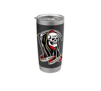 Grim Reaper x The Big Sleep - Flash de tatuaje tradicional Vaso térmico de acero inoxidable de doble pared