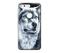Grim White Wolf Funda Carcasa Case para Google Pixel