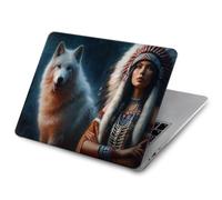 Grim Wolf Indian Girl Funda Carcasa Case para MacBook Pro 14 M1-M5 A2442 A2779 A2992 A2918 A3112 A3185 A3401 A3434 A3112