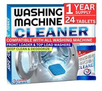 GRIME LABS Tabletas de lavado de máquinas limpiadoras - Limpiador de lavado en tubo de limpieza profunda para cargador frontal y carga superior de la casa HE Wash Cleaners - Laundry Supplies Descaler