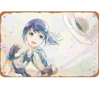 Grimgar Of Fantasy And Ash, Mary (Grimgar Of Fantasy And Ash) Póster de anime para decoración de pared del hogar, letrero de metal retro de 20 x 30 cm