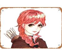 Grimgar Of Fantasy And Ash, Yume (Grimgar Of Fantasy And Ash) Póster de anime para decoración de pared del hogar, letrero de metal retro de 20 x 30 cm