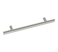 GRIMME 8568210384 Basic Eradis - Tirador para mueble (barell), diámetro de 12 mm, ancho 464 mm, mango de acero inoxidable cepillado, plata, distancia entre orificios 384 mm