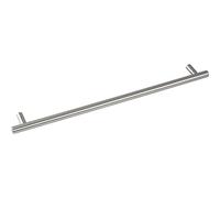GRIMME 8569210760 Basic Enija - Tirador para mueble (barril, diámetro de 12 mm, ancho 800 mm, mango de barra de acero inoxidable cepillado, plata, distancia entre orificios 760 mm)