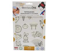 GRIM'TOUT - Tatuajes temporales para colorear - Japón - Inspiración de la cultura japonesa - Kit de tatuajes temporales DIY