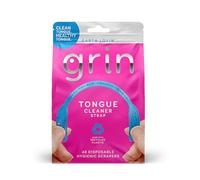 GRIN Correa limpiadora de lengua, 48 unidades, limpiador de lengua desechable, raspador higiénico de doble filo, plástico reciclado, lengua limpia, lengua saludable, promueve un aliento fresco