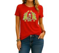 Grinch Max Dog Árbol de Navidad | Navidad Navidad X-Mas Camiseta Mujer, rojo, 3XL