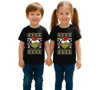 Grinch Merry Grinchmas | Ugly Christmas Christmas Niños Camiseta, Negro , 152