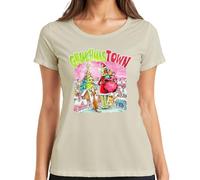 GrinchmasTown Grinch Santa Claus Regalos Max Reno Divertida Camiseta Mujer, naturaleza, XXL