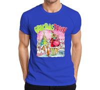 GrinchmasTown Grinch Santa Claus Regalos Max Reno Divertido Camiseta Hombre, azul, XL