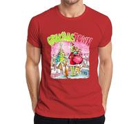 GrinchmasTown Grinch Santa Claus Regalos Max Reno Divertido Camiseta Hombre, rojo, XL