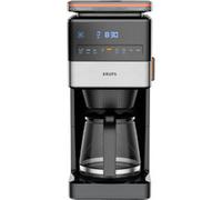 Krups Grind Aroma XL KM842810 Cafetera de filtro, mecanismo de cono extraíble, panel de control digital, capacidad XL (1,5 L), función de conservación del calor, jarra de cristal, color negro y acero