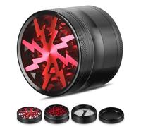 Grinder 2.5 Inch Molinillos de Especias 4 Piezas Grinder Metálico Mini Molinillo de Especias Portátil Lightning Molinillo Trituradora para con Rascador Polen para Especias