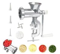 Grinder Manual De Carne - Stuffer Machine | Manual De Aleación De Carne Picada | Tratamiento De Cocina De Cocina Resistente Con Tubos De Alimentos De Platos Y Stuffer Portátiles