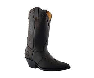 Grinders Arizona HI Botas Unisex Vaqueras de Cuero Marrón con Tacón Cubano de Baile 9
