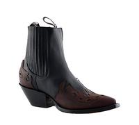 Grinders Arizona Lo Botas Unisex Vaqueras de Cuero Negro y Borgoña con Tacón Cubano de Estilo Motorista 6