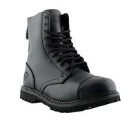 Grinders Stag CS Botas de Seguridad Unisex de Cuero Negro con Punta de Acero y 10 Ojales Estilo Punk/Militar 7