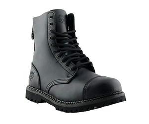 Grinders Stag CS Botas de Seguridad Unisex de Cuero Negro con Punta de Acero y 10 Ojales Estilo Punk/Militar 10