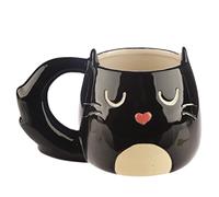 Grindstore Taza de gato Shaped, color negro