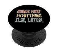 Grindz First Hawaiian Pidgin Hawaii Creole Inglés Aloha PopSockets PopGrip Adhesivo